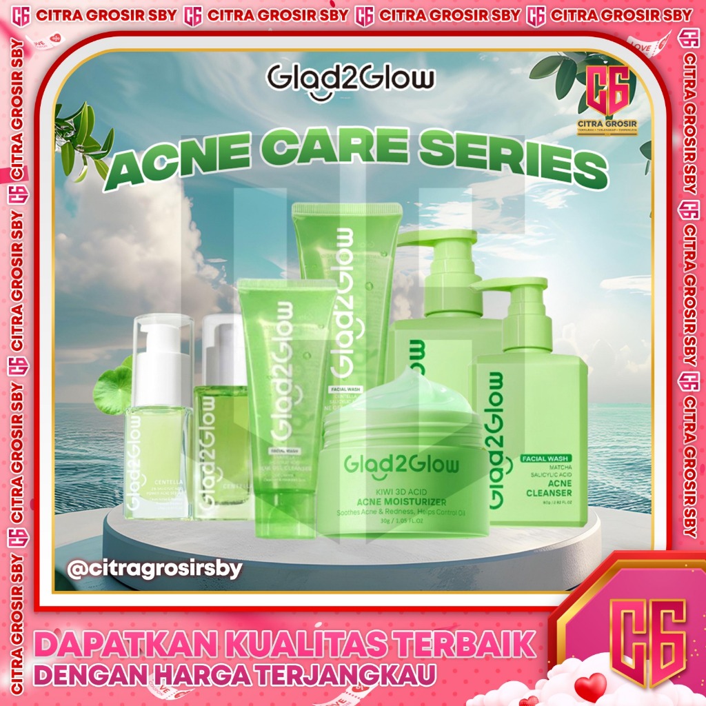 GLAD2GLOW Acne Care Skincare Series || Kiwi Acid Moisturizer || Centella 2% Salicylic Acid Acne Seru