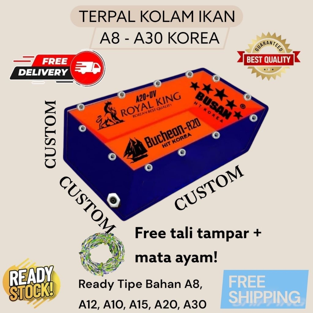 KOLAM TERPAL IKAN CUSTOM UKURAN SESUAI PERMINTAAN / HARGA PER METER