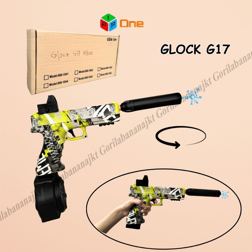 Mainan Tembakan water gel Glock G17 Grafity wgg