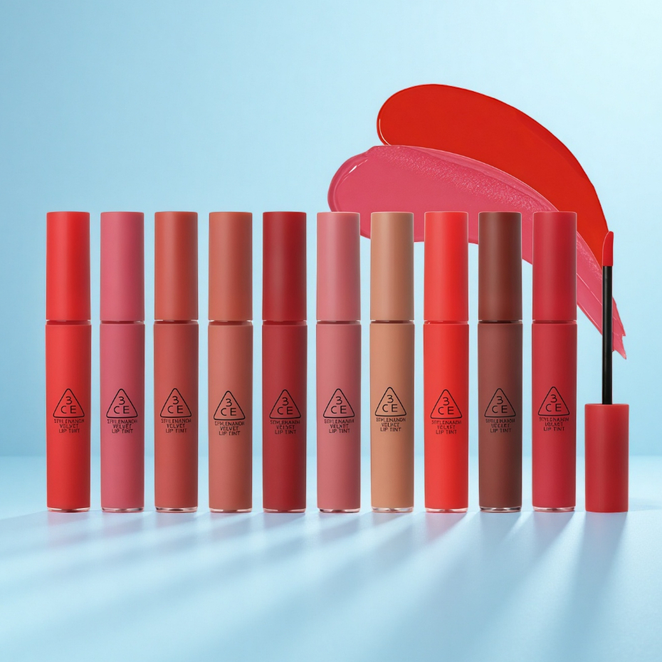 3CE Velvet Lip Tint 4g – Soft Matte Liptint Korea, Long Lasting, Tidak Kering, MLBB Gradient Lips