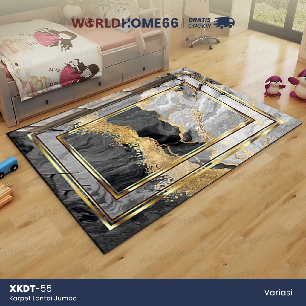 Worldhome Karpet Lantai Minimalis Motif Abstrak Karpet Ruang Tamu Karpet Kamar Tidur Jumbo Anti Slip
