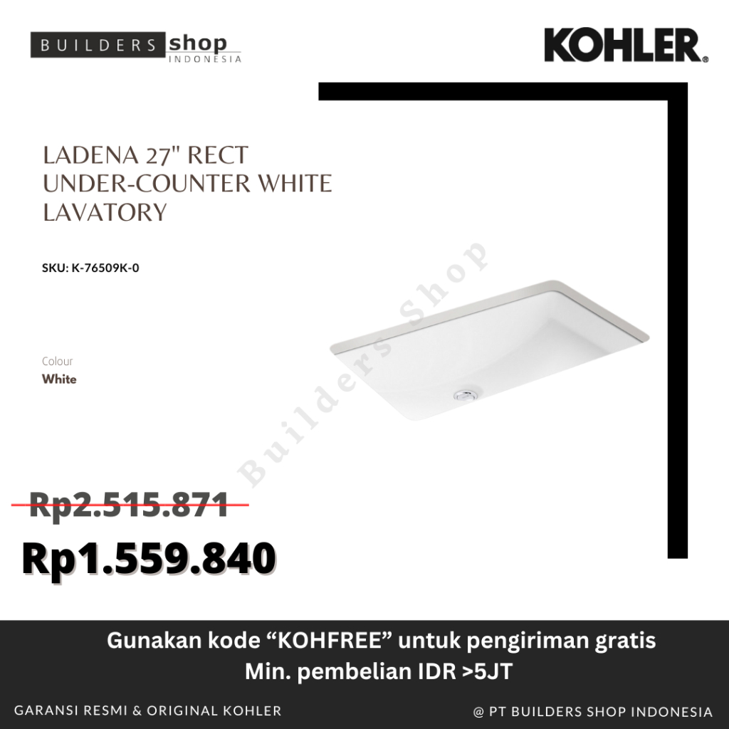 KOHLER - Forefront Square Semi-recessed Lavatory With Faucet Deck  17"
