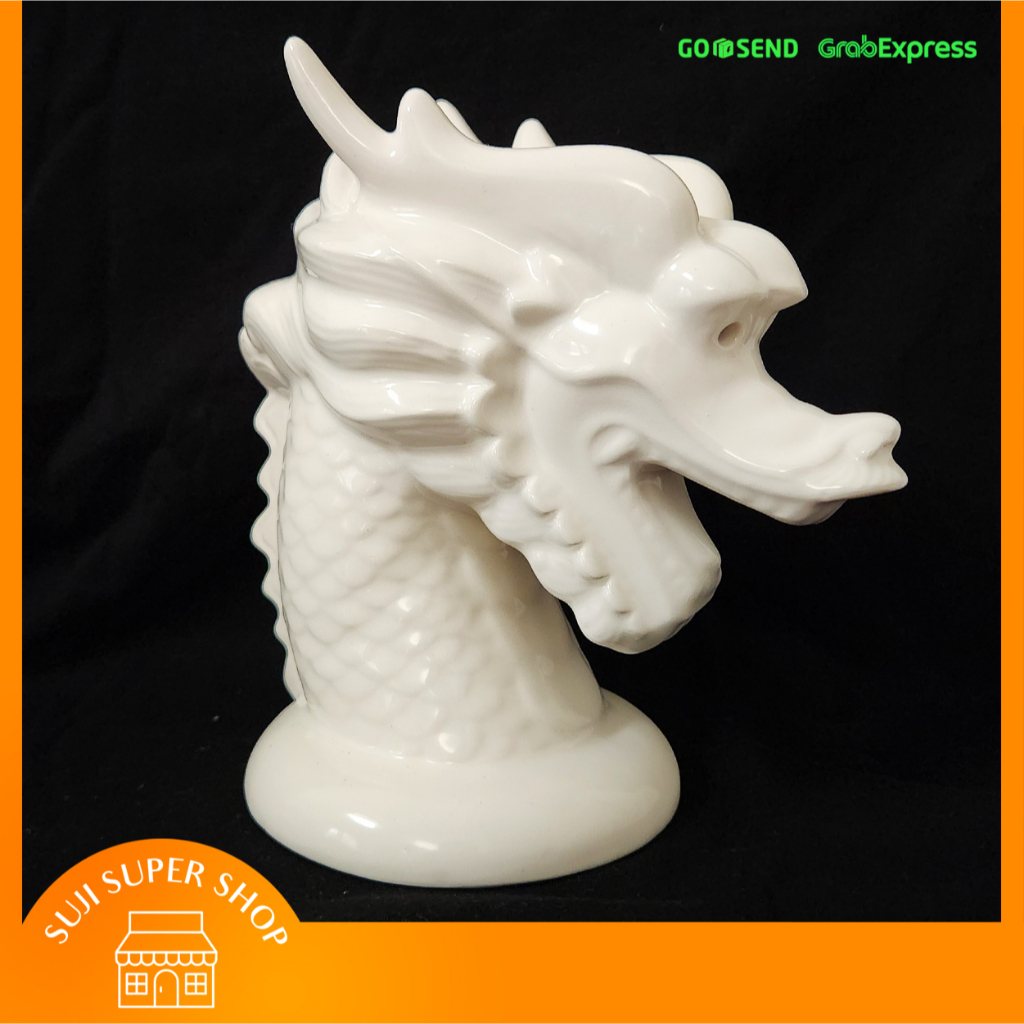 Patung Pajangan Meja Kuda Keramik Putih | Dekorasi Rumah