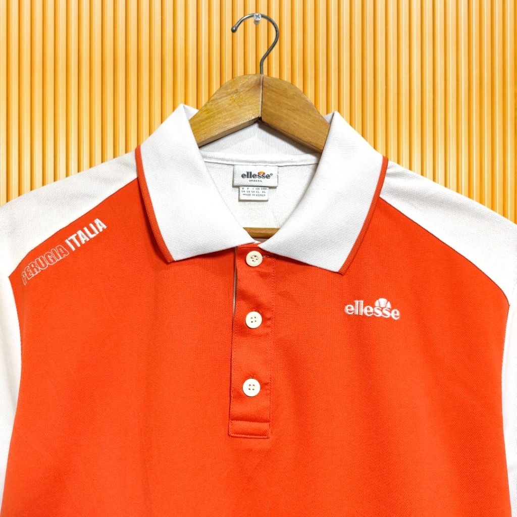 ELLESSE kaos kerah dryfit, kaos kerah olahraga/Outdoor pria