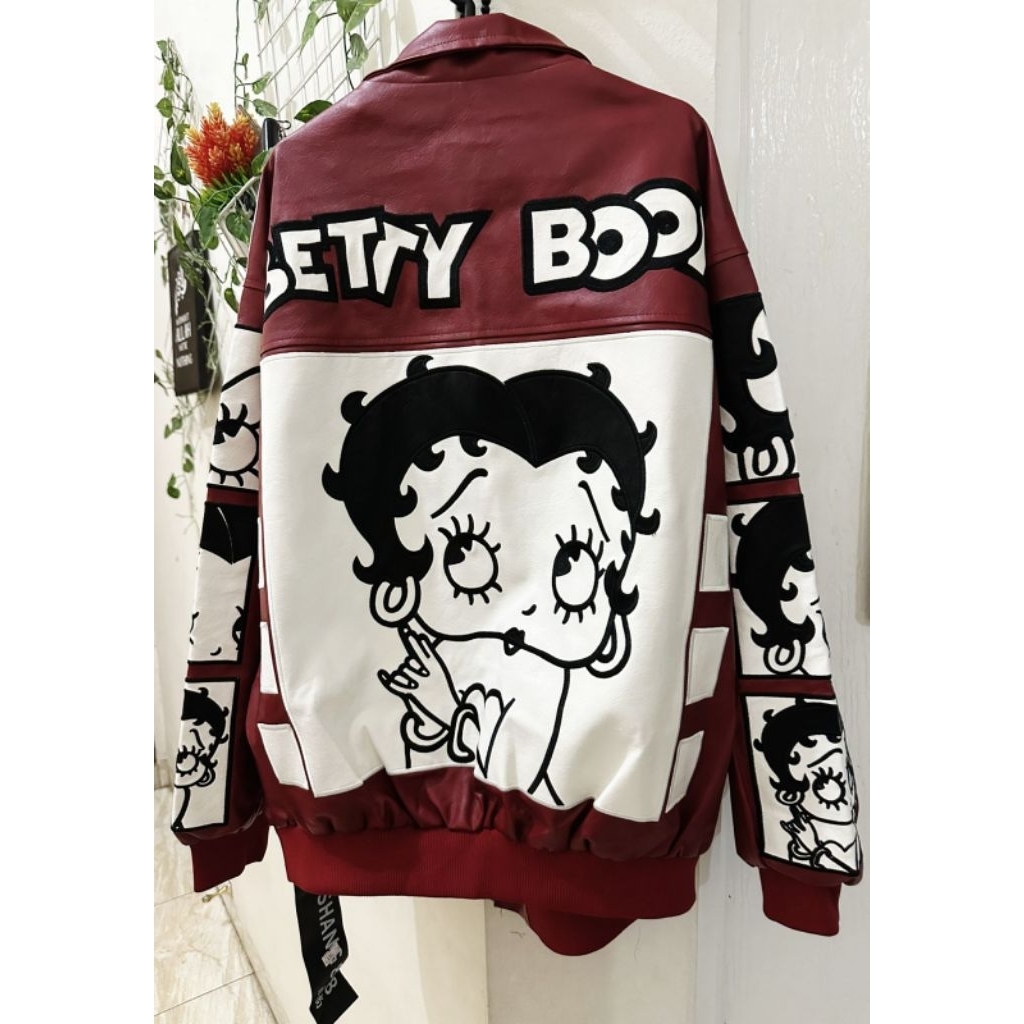 [NEW] Outer Jeans PU Motif Karakter Betty Boop ORI Import GZ