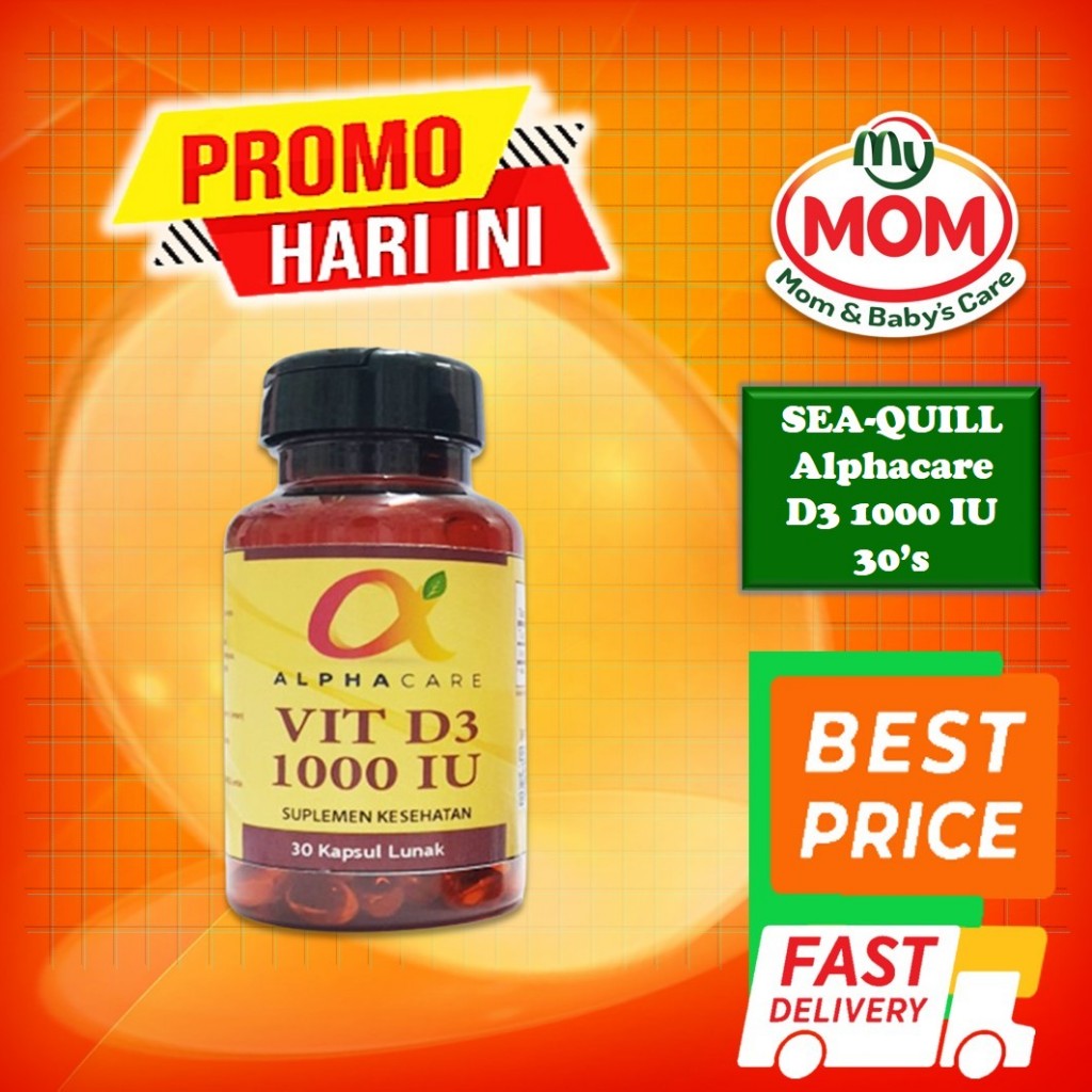 Sea-Quill Alphacare Vitamin D3 1000 IU 30's - Memenuhi Kebutuhan Vitamin D - Kekebalan Tubuh - MyMom