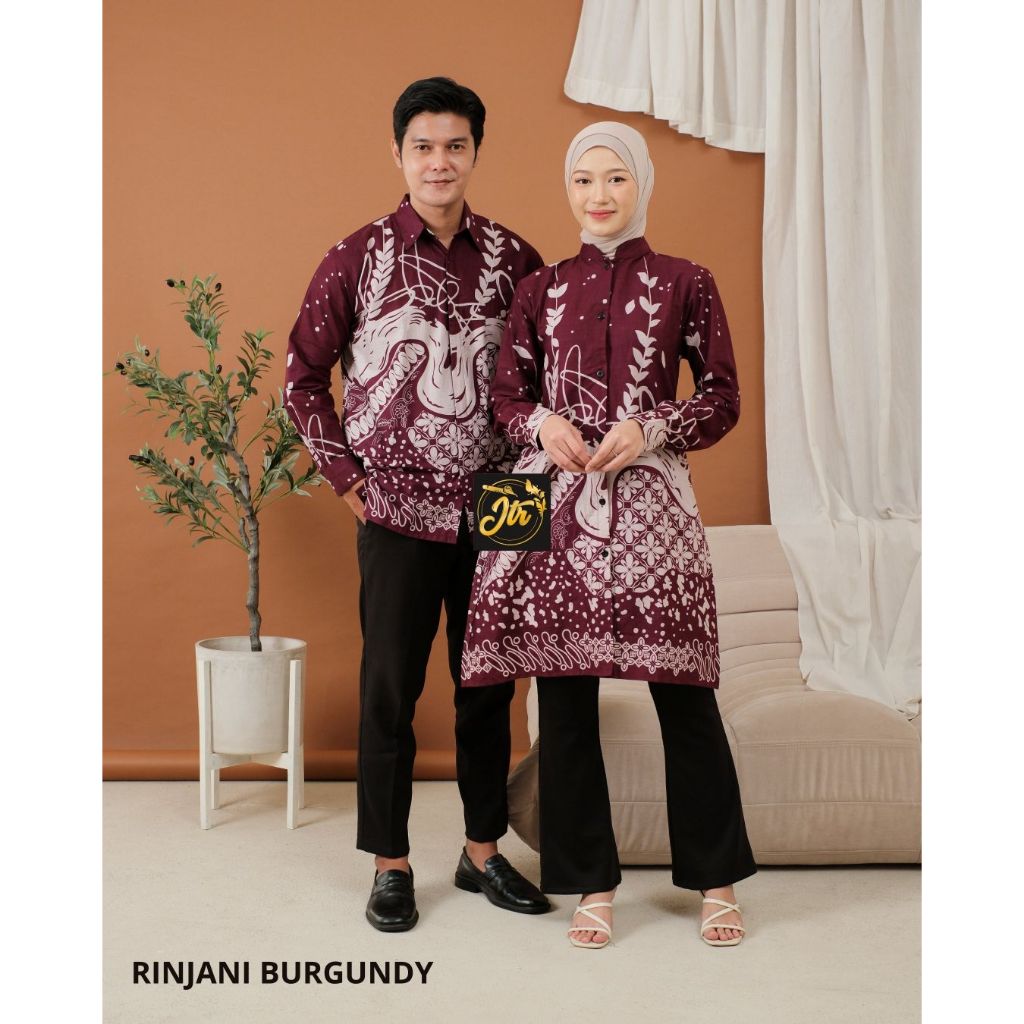ALIYA Sarimbit Batik Baju Atasan Wanita Terbaru Kemeja Tunik Blouse Couple Kekinian RINJANI GARUDA