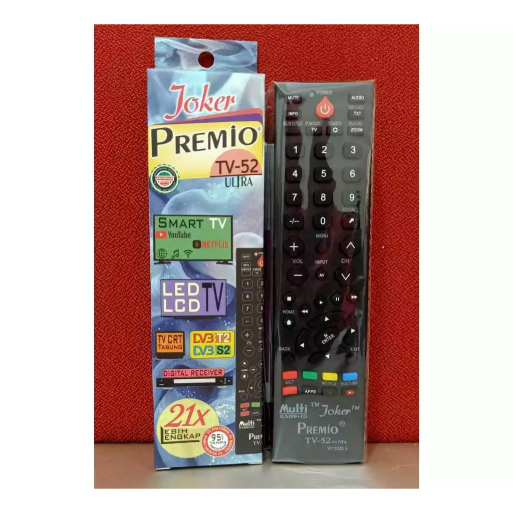 Remote TV Multi 21x Joker Premio 51+ 52+ Bagus Murah/Remote Joker 21X TV LED LCD STB Digital Receive