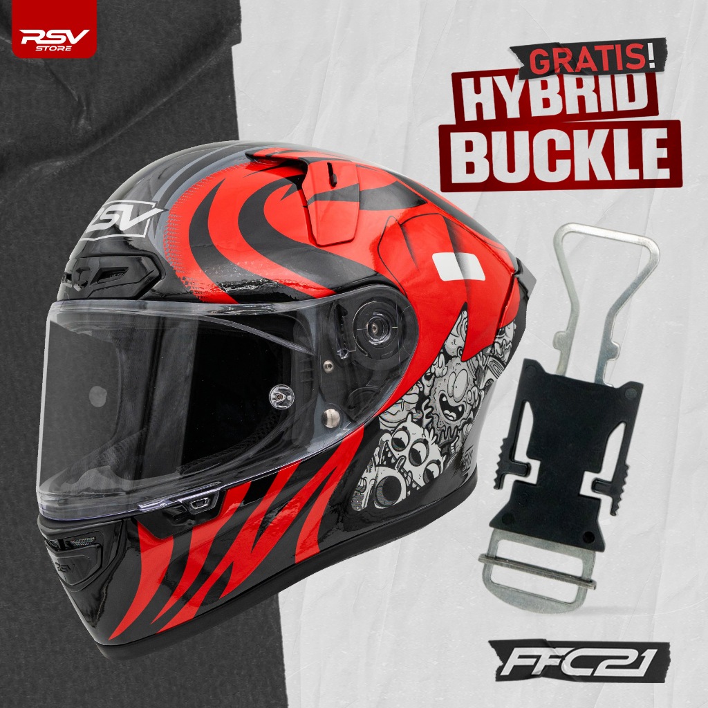 RSV FFC21 Full Face Helmet + Free Hybrid Buckle Strap - RSV Helmets