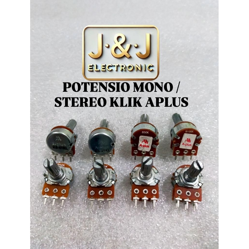 POTENSIO MONO 50K / 100K KLIK APLUS , POTENSIO STEREO 50K / 100K KLIK APLUS , POTENSIO PUTAR ROTARY 