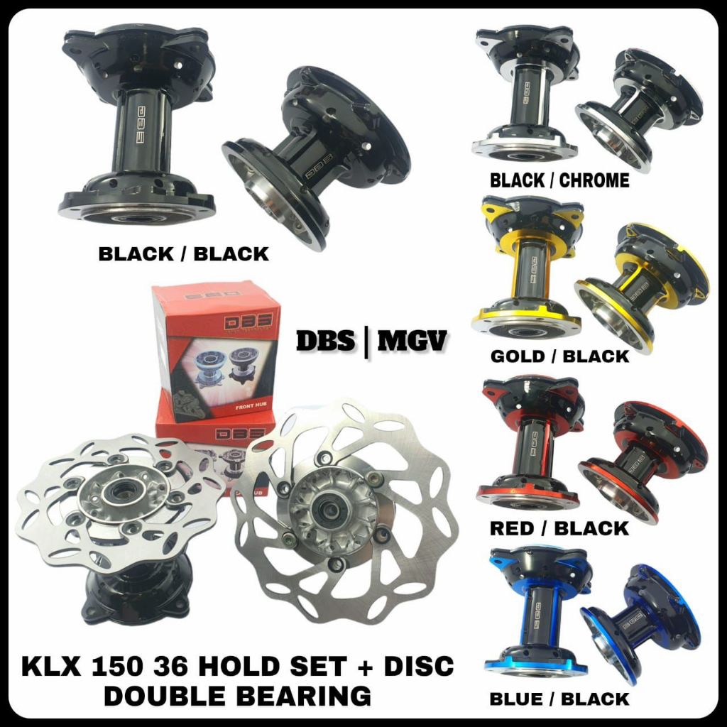 DBS by mgv Tromol set klx 36hole + disc/Tromol set klx lobang 36 + disc depan belakang/Tromol set db