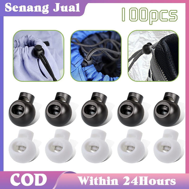 Isi 100 Stopper Tali Plastik Stopper Tali Kur Stopper Tali Celana Stopper Knop Tali Serut Jaket