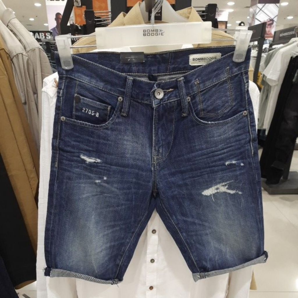 Bombboogie celana jeans pendek pria original