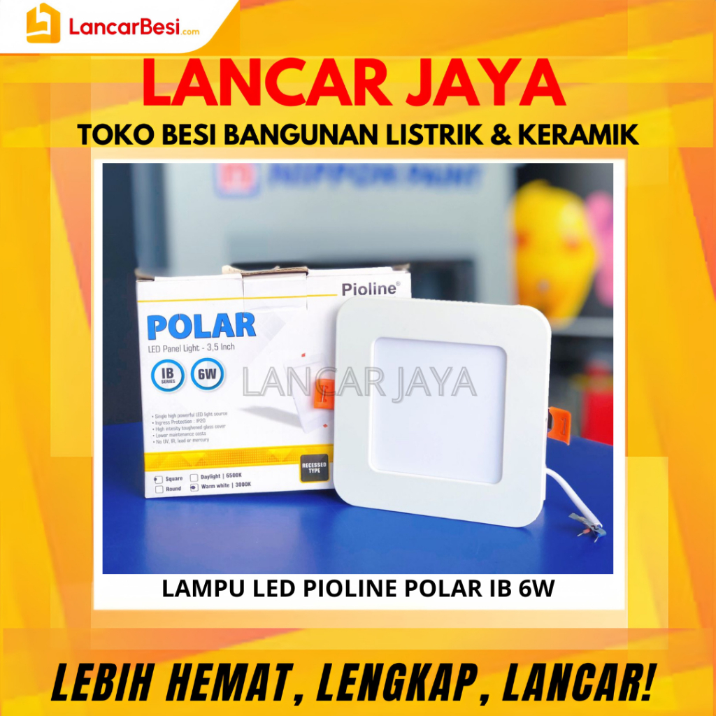 Lampu LED Panel Light Pioline Polar IB 6W Square/Round PPL806 | Lampu Led Tanam 6Watt