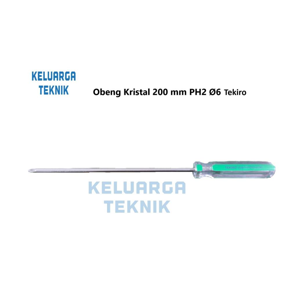 Obeng Cristal - In Liner Srewdriver (+) Plus, Minus (-)  200 mm -PH3, PH2, PH1, PH0 Tekiro