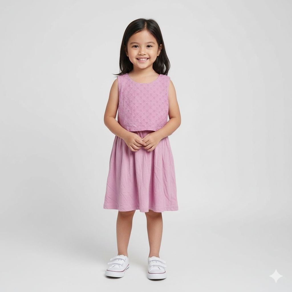 Dress Anak Perempuan Polos Katun Premium