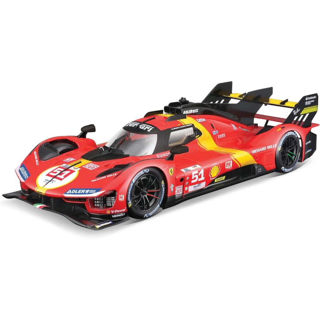 BBURAGO - 1/18 FERRARI RACING - 499P LMH 2023#51 - RED - NEW 2024: METALLIC REPLICA - DETAILED