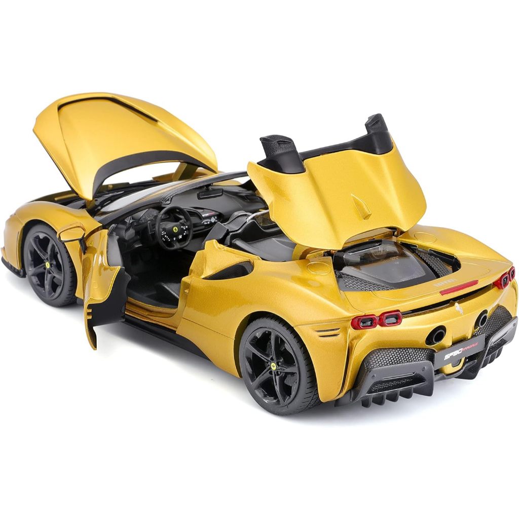 READY BBURAGO MAY CHEF GROUP 16016 BBURAGO 1:18 FERRARI SF 90 SPIDER GOLD KENDARAAN ANAK UNTUK USIA