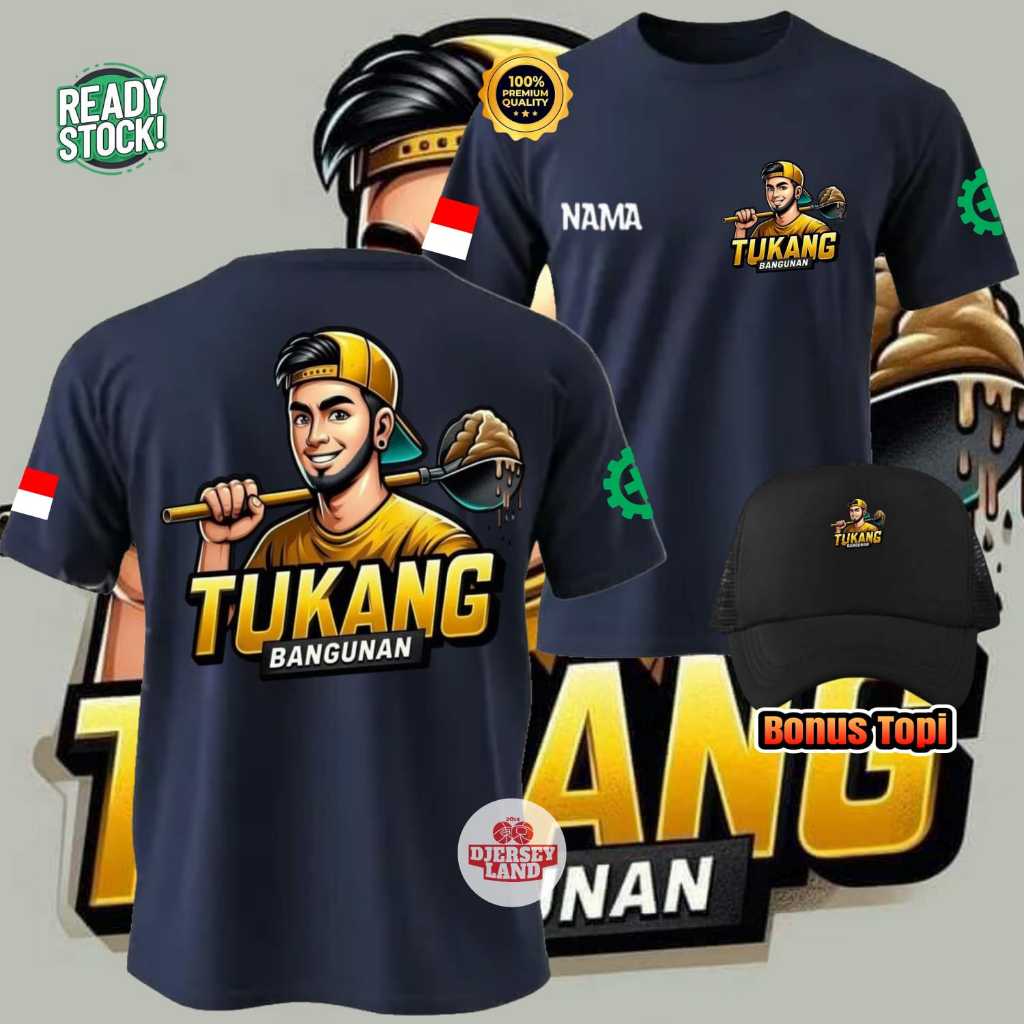 KAOS PROFESI TUKANG BANGUNAN KAOS PRIA KEREN (BISA PILIH WARNA DAN UKURAN KAOS)