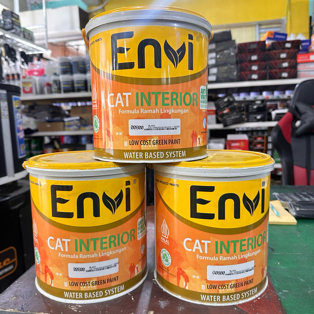 ENVI Cat air Cat tembok interior 5kg warna hitam putih merah hijau biru pink cream coklat kuning abu