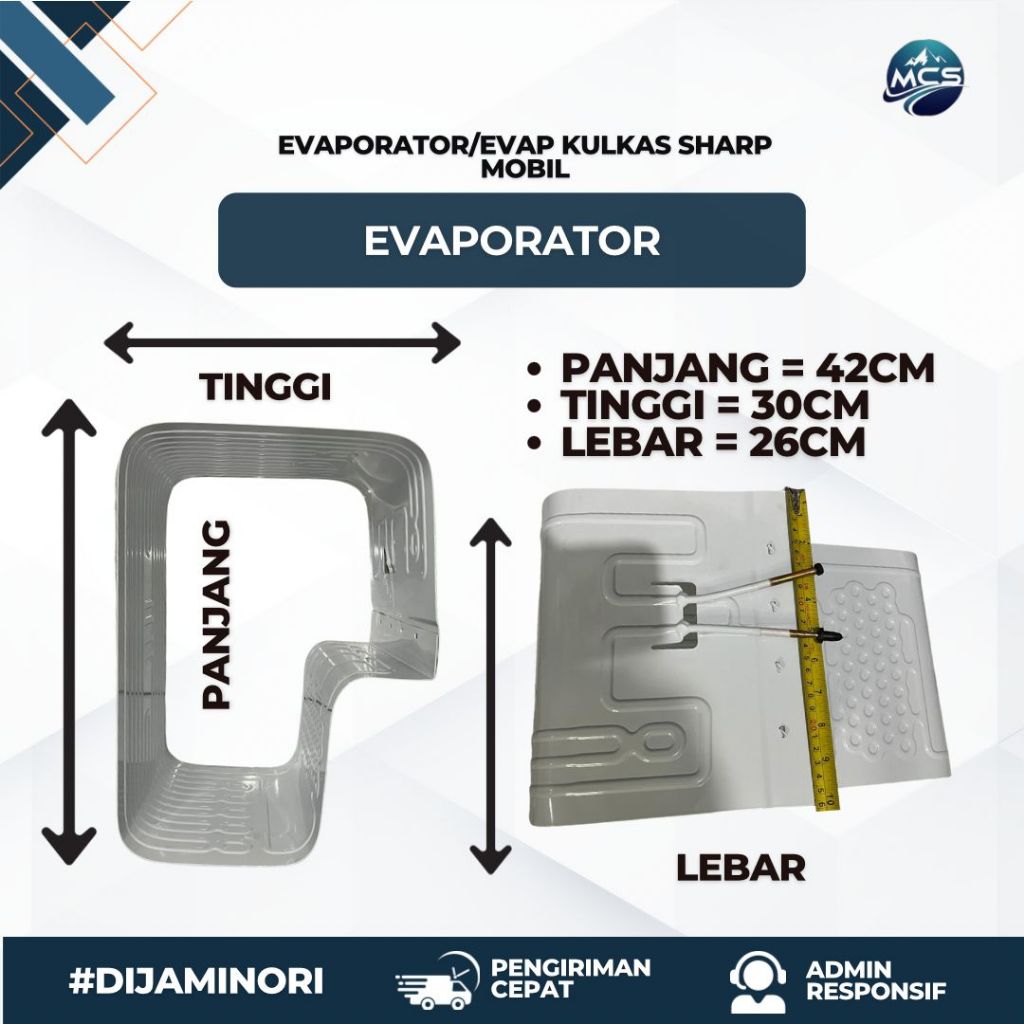 Evaporator kulkas sharp 1 Pintu 135x26 /Evap Kulkas Sharp 1 pintu/Evap kulkas Sharp mobil/Epap Sharp