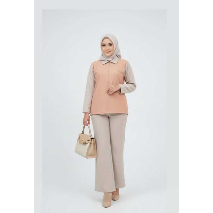 ALESHA SETELAN CELANA CUTBRAY POLOS KOMBINASI KNIT JAPAN WANITA / SETELAN WANITA TERBARU