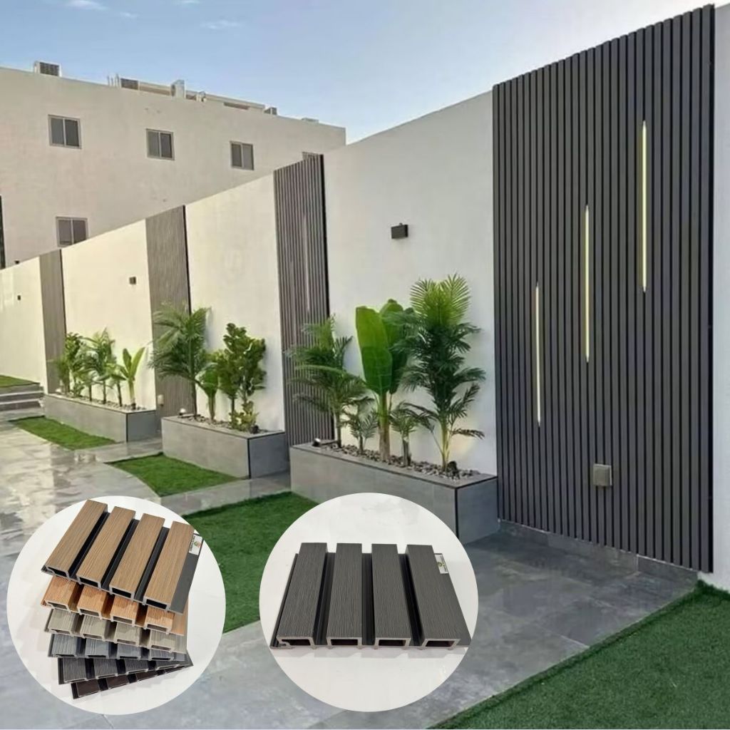 Cladding WPC Outdoor, WPC dinding kisi kisi Exterior, Wall Panel Cladding Pagar Yang Kedap Air & Ant