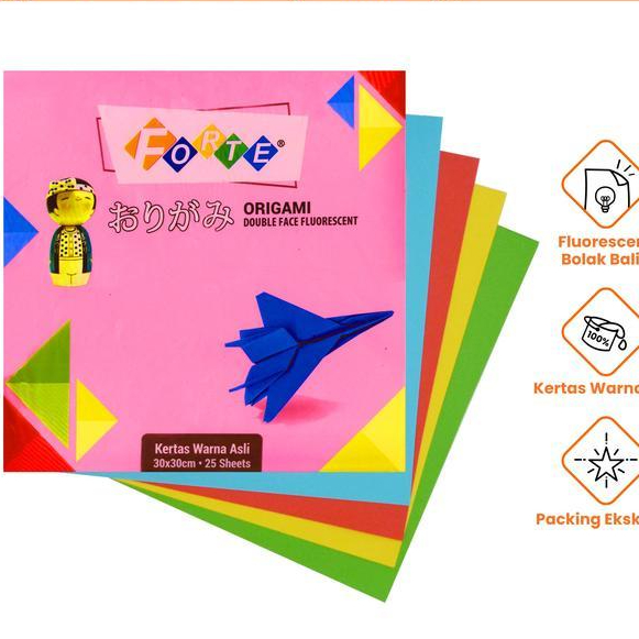 Kertas Lipat / Origami 2 sisi / Origami Forte 30 x 30