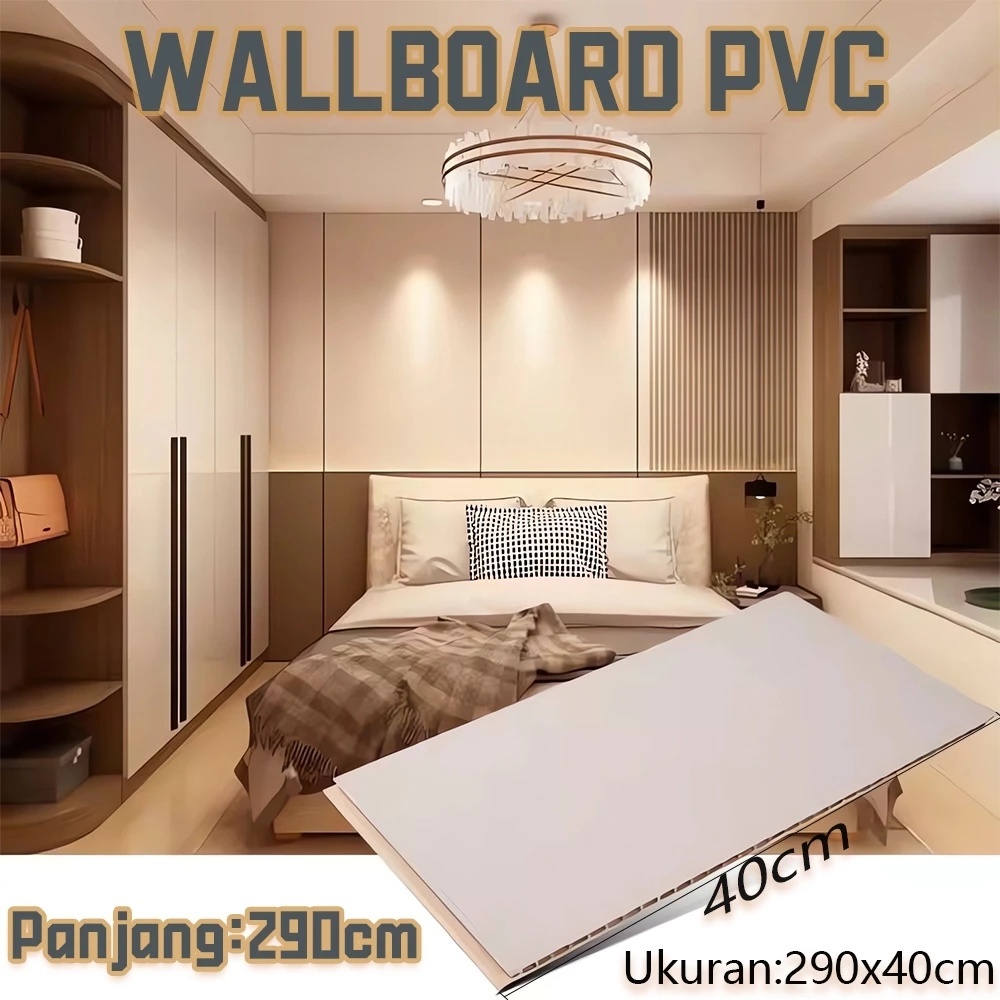 ( 1 DUS ) Wallboard WPC PVC Marmer Panel Dinding Motif Kayu Hiasan Dinding