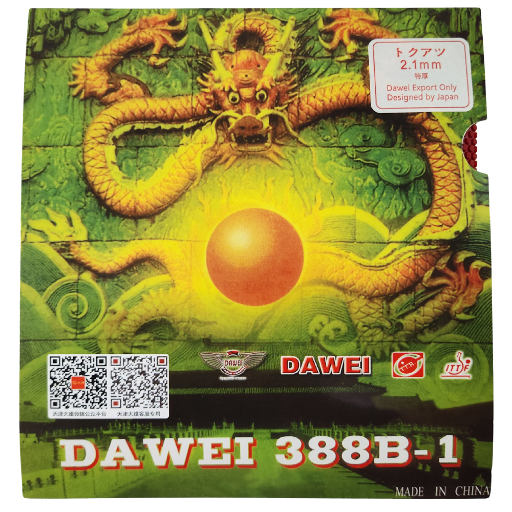 Dawei 388B-1 2.1mm - Rubber Pingpong Karet Bet Tenis Meja Bintik Serang Dawei 388B1