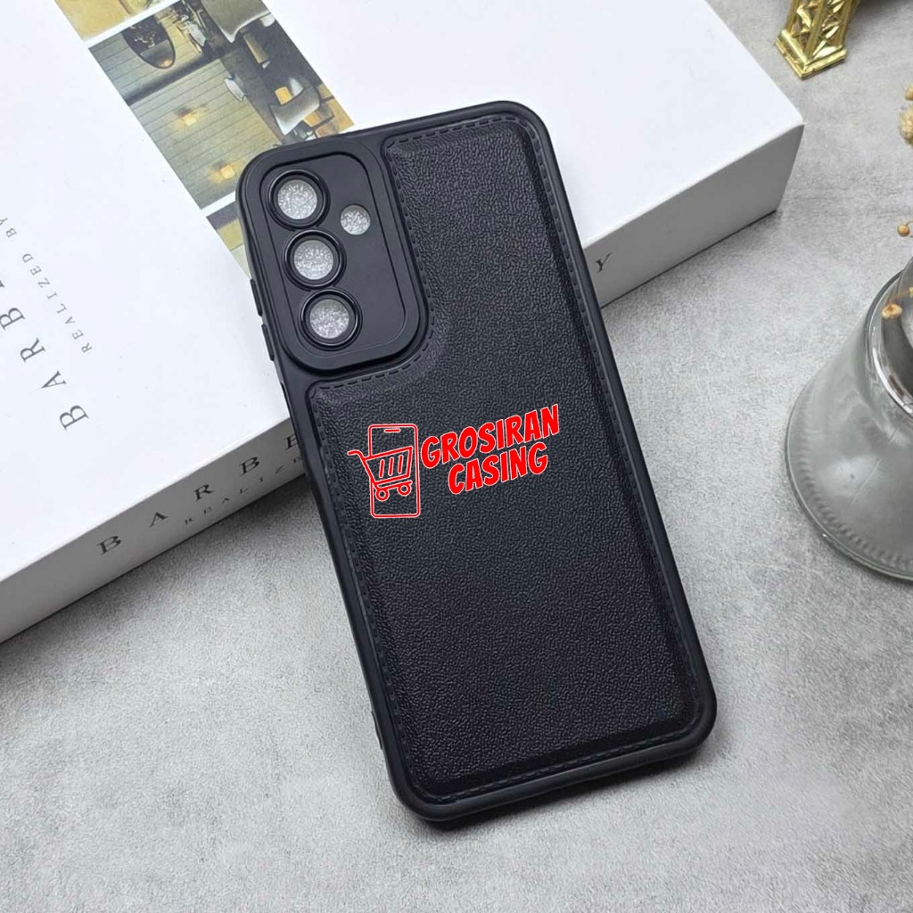 Softcase Macaron Black Leather Kulit Case Samsung A25 Samsung A26 Samsung A32 4G Samsung A32 5G Sams