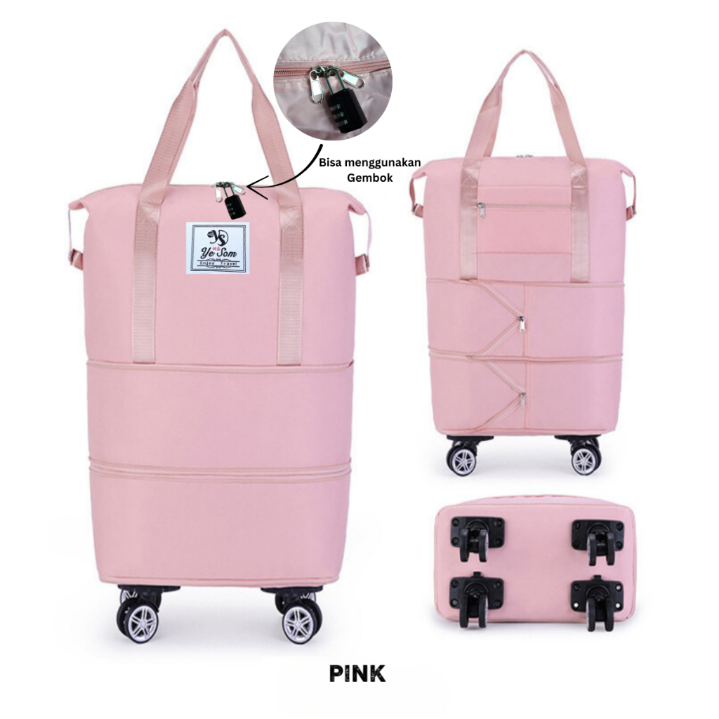 Tas Roda Bisa diGembok  Jinjing Jumbo Travel Tas Fitnes - Tas Roda Tingkat-Tas Travel Tahan Air-248