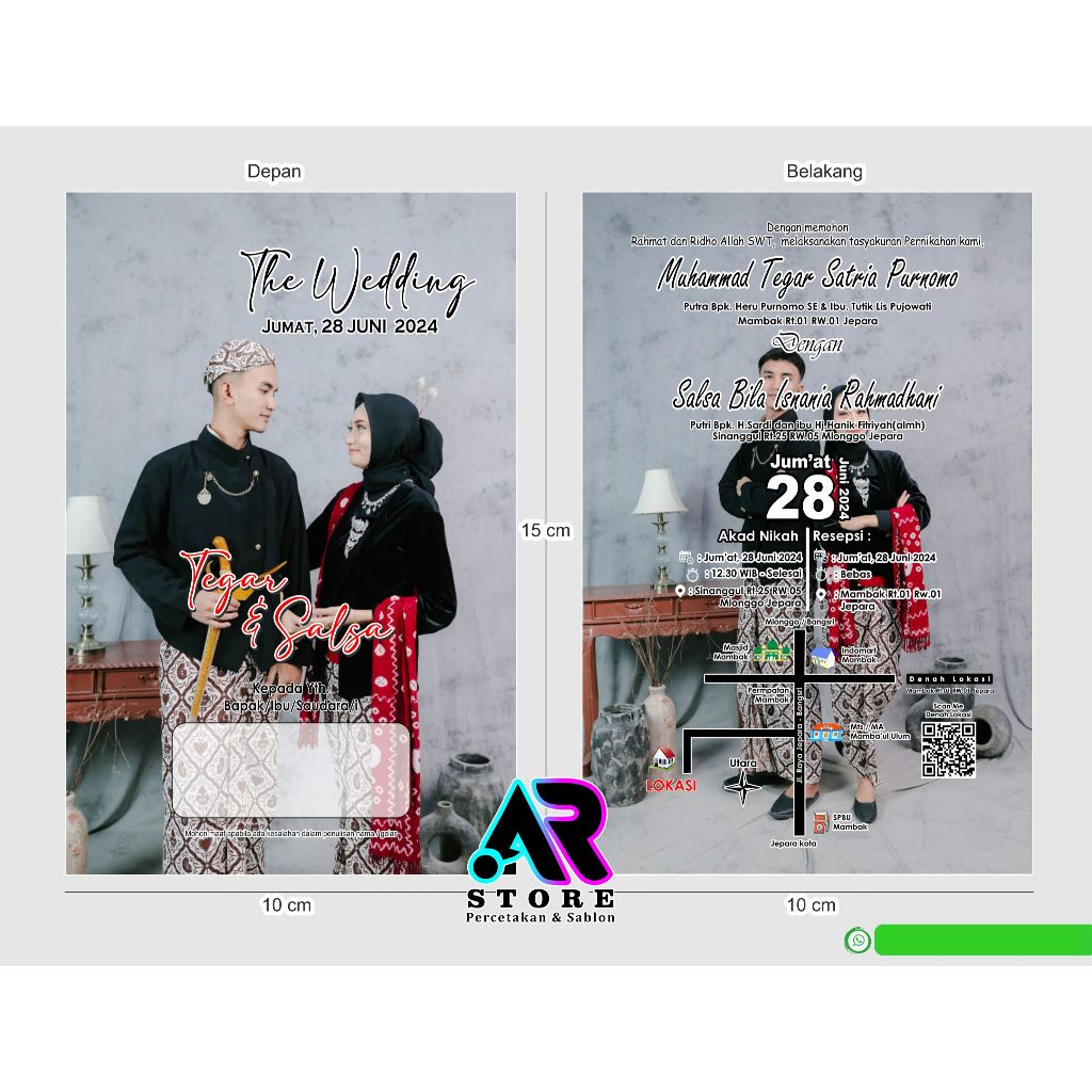 UNDANGAN PERNIKAHAN CUSTOM GLOSSY ELEGANT FULL COLOUR