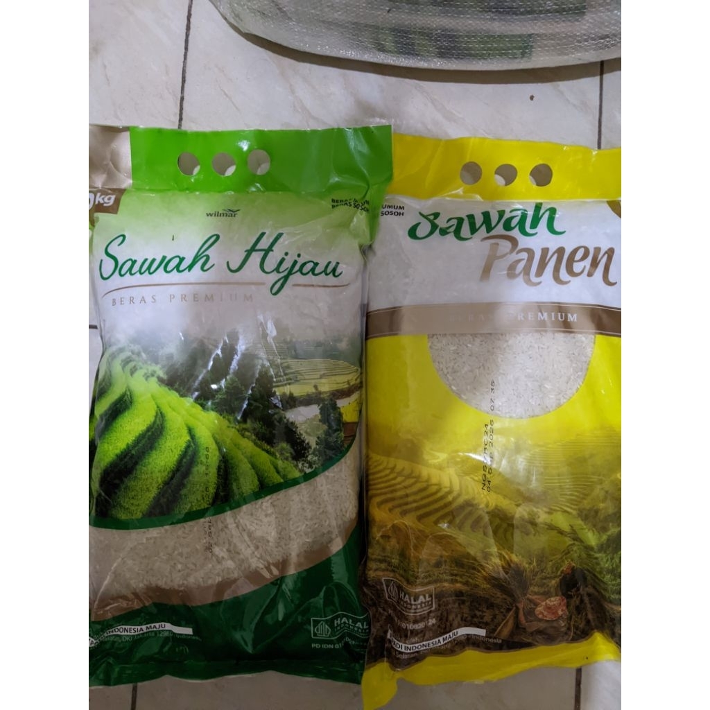 Beras Sawah Hijau/Sawah Panen  Premium 5kg