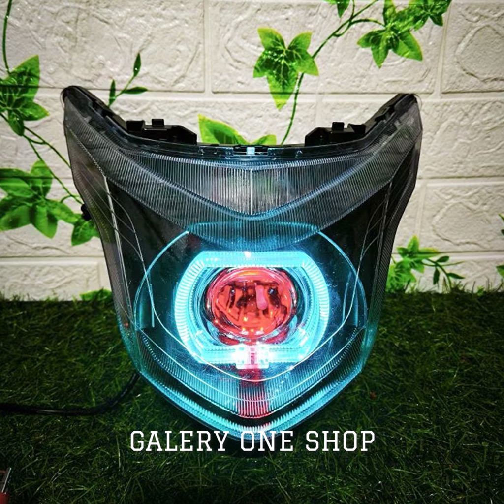 Reflektor Lampu Biled Beat POP Custom hitam smoke