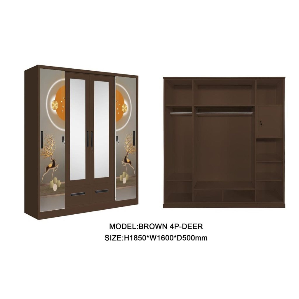 LEMARI BESI 4 pintu laci jumbo