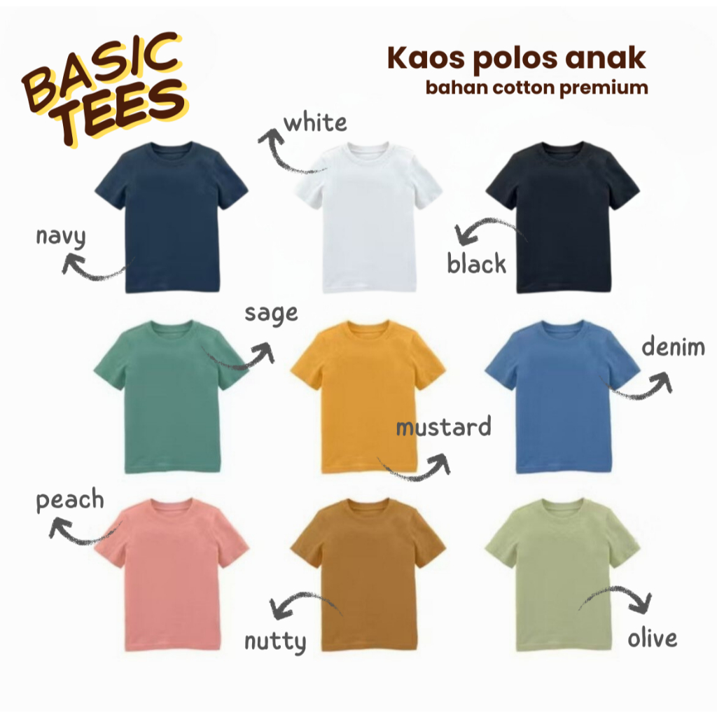 kaos custom sablon DTF full coour size anak