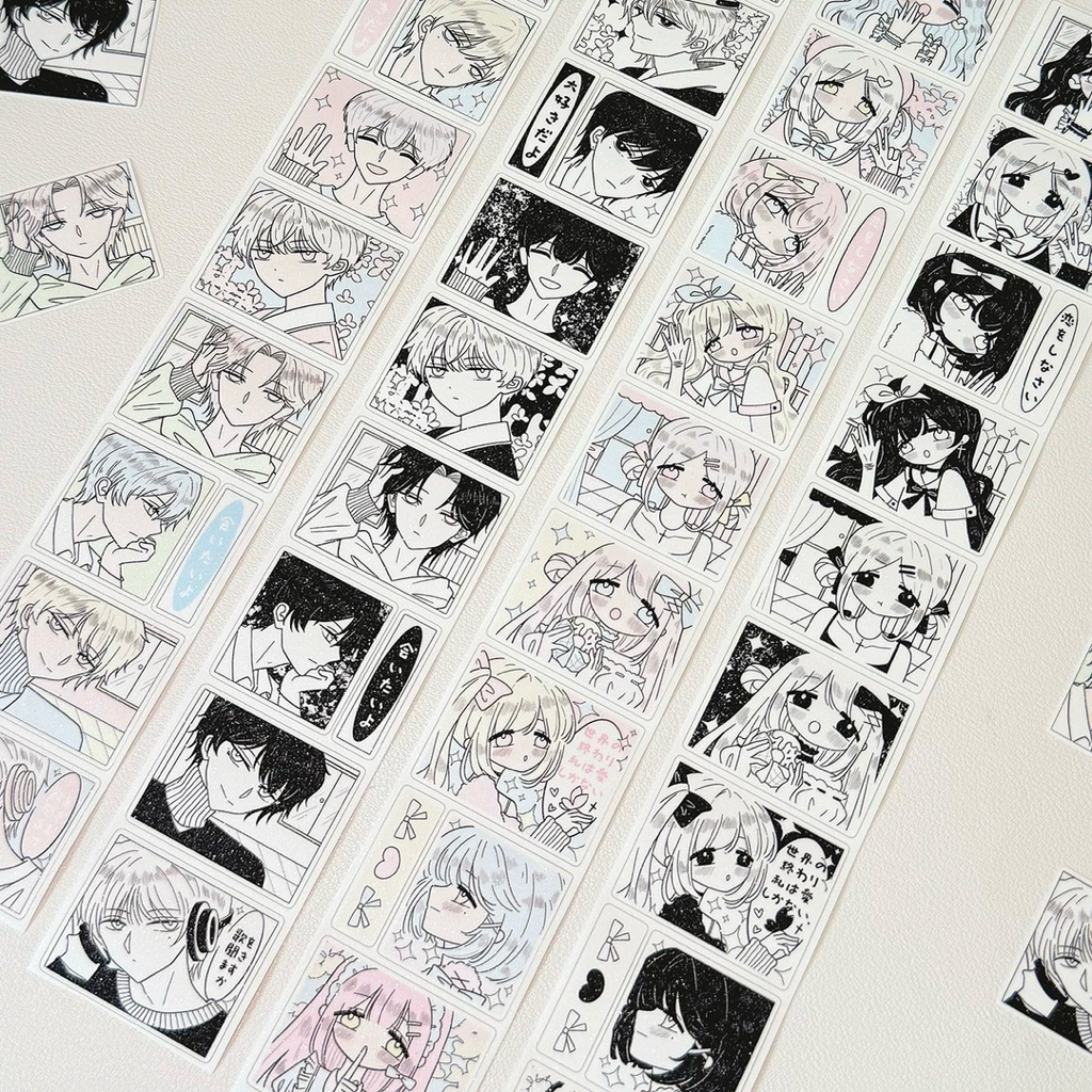 sticker roll ecer (55cm) anime girl boy potrait cute dekorasi journal readystock B3407