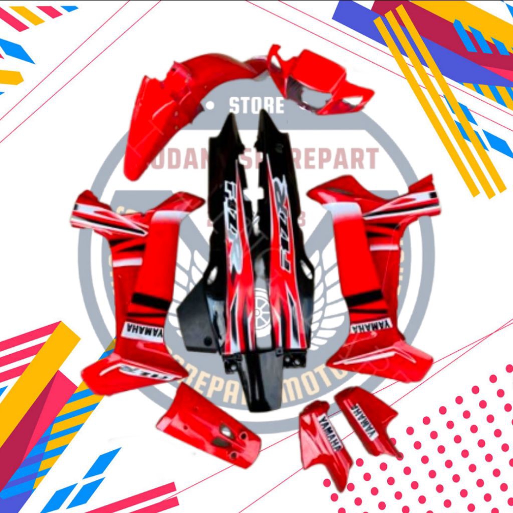 Full bodi halus fizr merah hitam, cover bodi fizr merah, cover bodi vega hitam, sayap fizr merah, sp