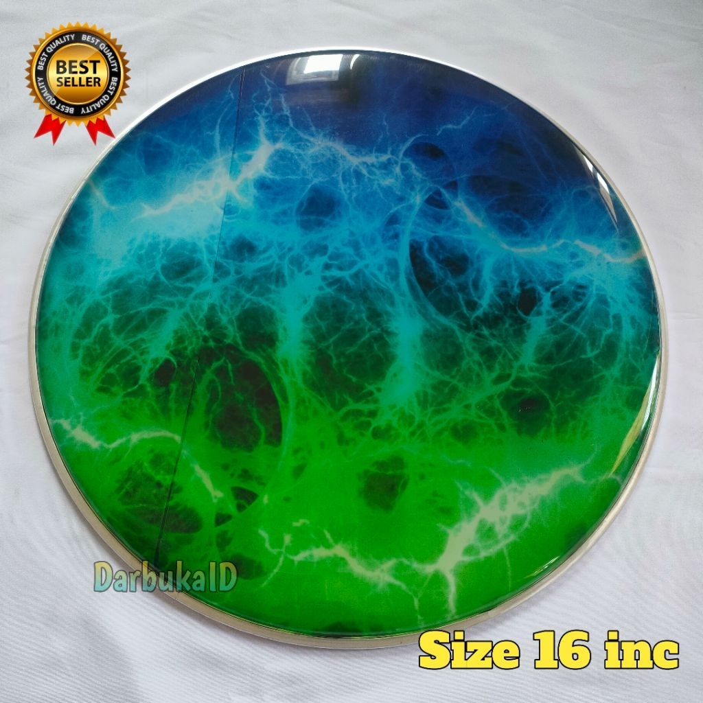 Mika bass Hadrah Hadroh 16 inch/40cm motif api fire zeus