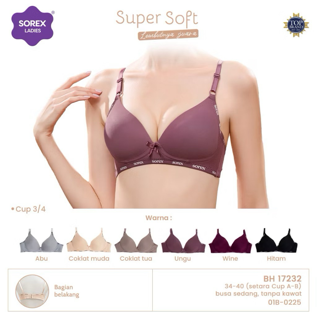 Sorex bh super soft tanpa kawat bra 17232