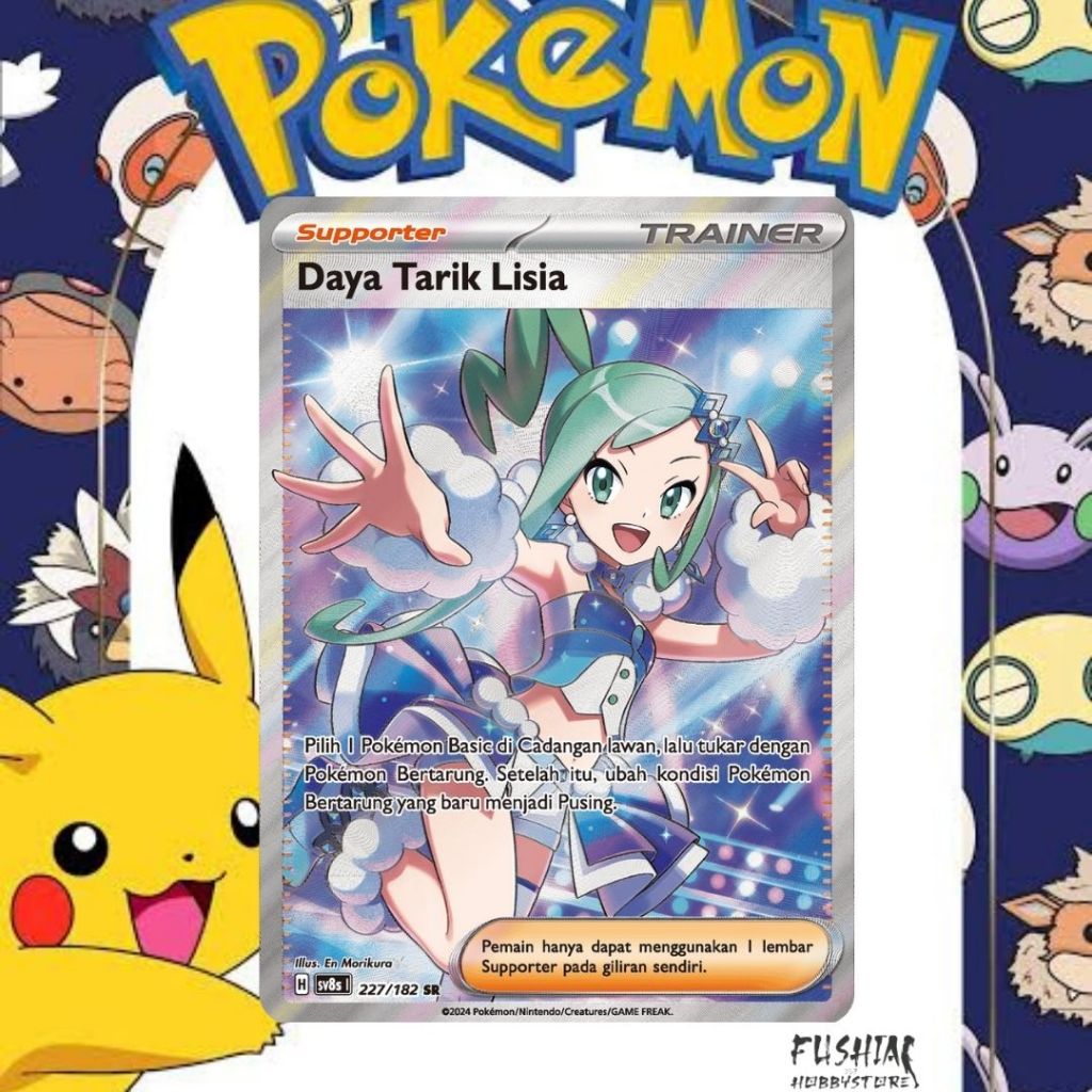 Kartu Pokemon TCG SR Sv8S Daya Tarik Lisia (227/182)
