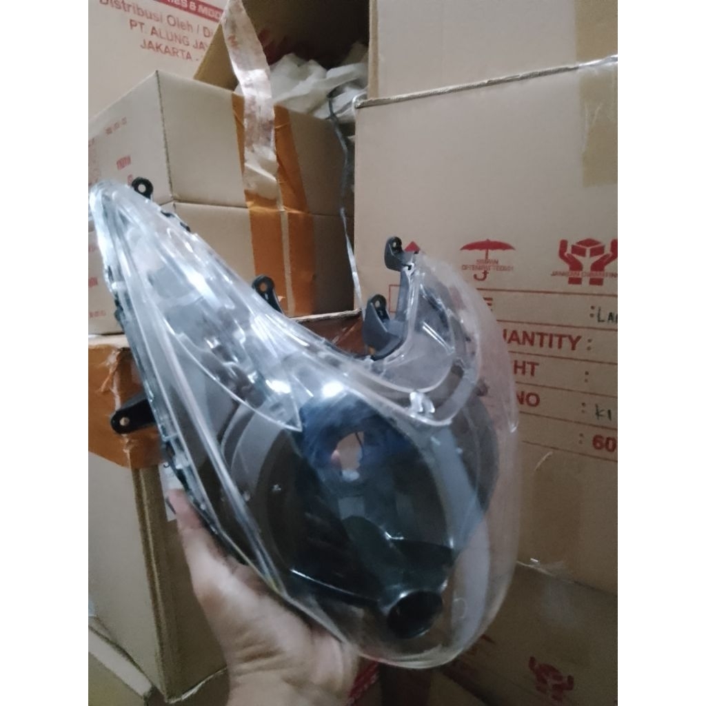 custom reflektor Yamaha mio soul old soul karbu set dudukan lampu biled H4 kualitas mantap terbaik