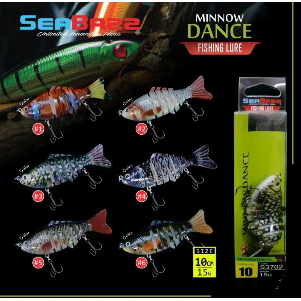 Lure Pancing/Umpan Ikan Casting Seabazz Minnow Dance Fishing Lure 10cm 15 gram