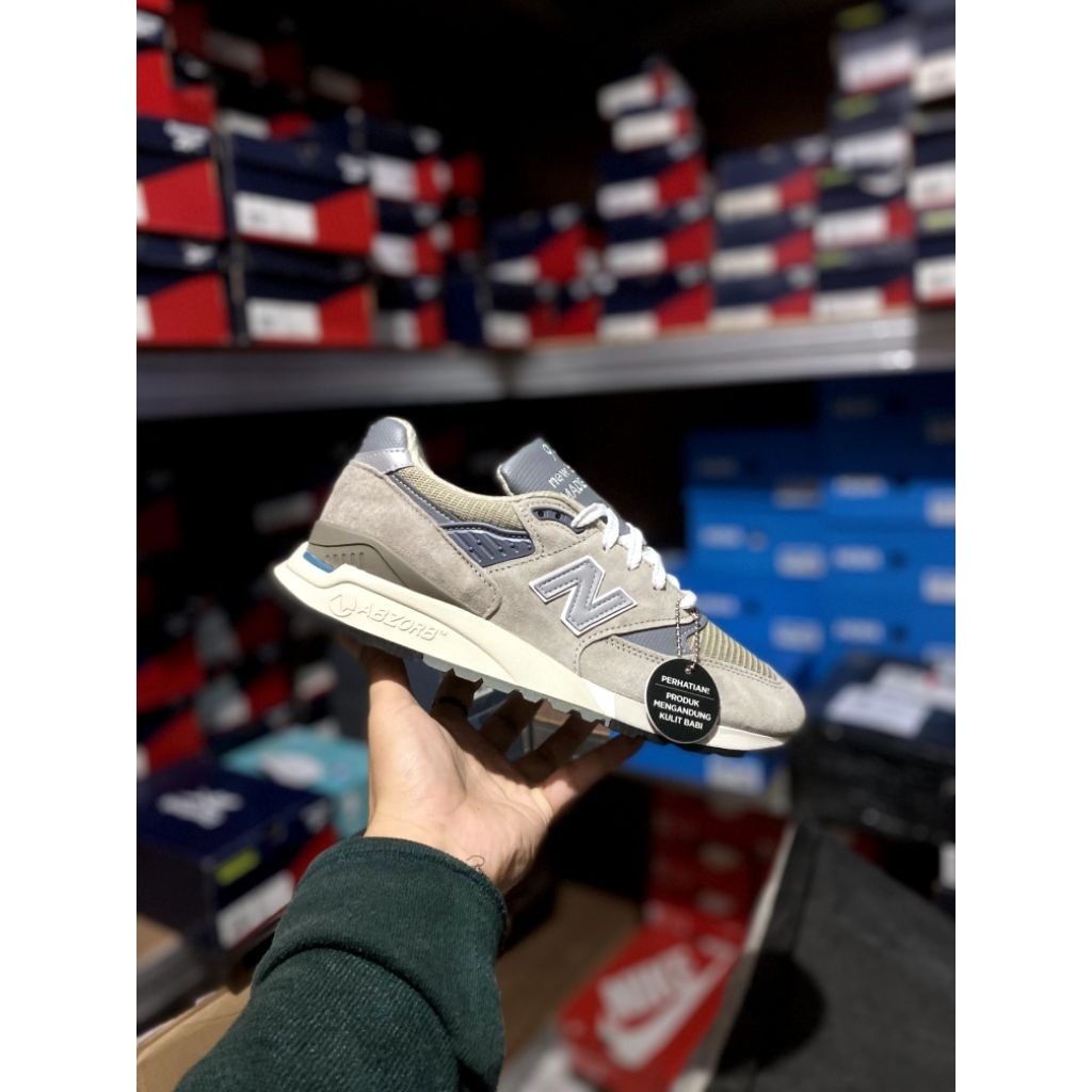 SEPATU SNEAKERS NEW BALANCE 998 MADE IN USA GREY ORIGINAL 100% BNIB RESMI