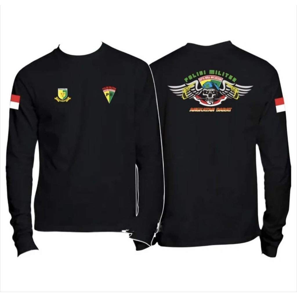 KAOS POLISI LENGAN PANJANG POLISI  MILITER  ANGKATAN DARAT motif Sayap