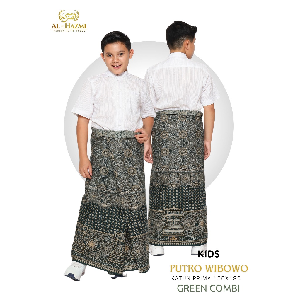 Sarung Batik Al Hazmi Anak Motif PUTRO WIBOWO, Kudusan - Sarung Santri Anak - Unisex Laki-laki Perem