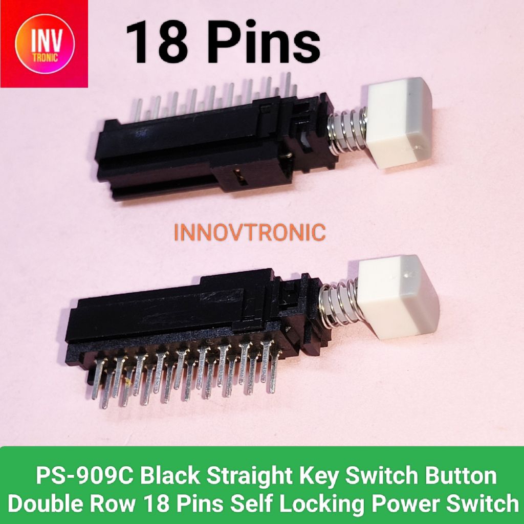 Knob + 6PDT 6x3 (2×9pin) Horisontal Push On Push Off Mini Switch DPDT