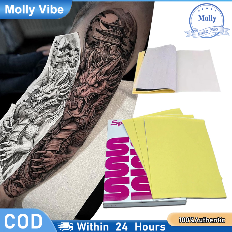 [10pcs] Kertas Transfer Tattoo Kertas Karbon Tattoo Kertas Transfer Termal Stensil Tattoo DIY