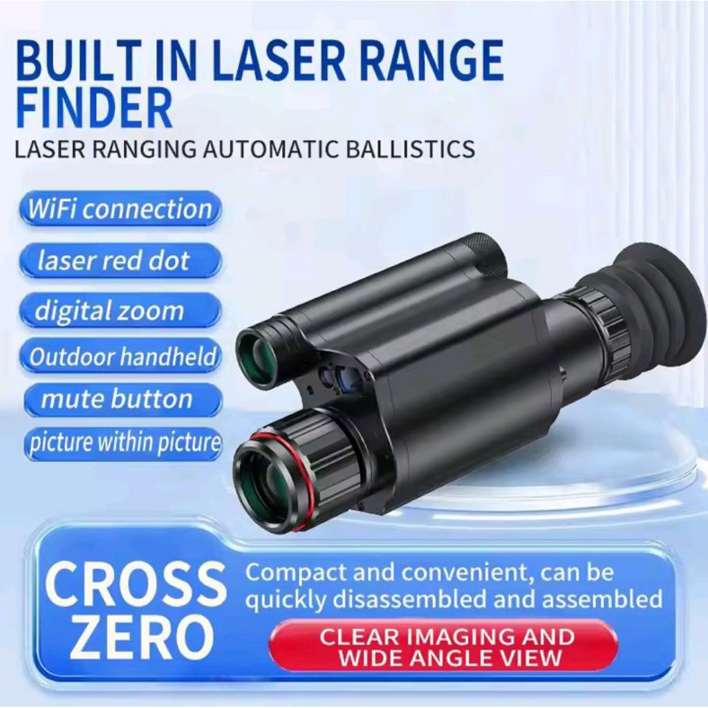Teropong perangkat night vision  NV076-50-850 Laser 50mm dengan WIFI, pengaturan ulang satu sentuhan